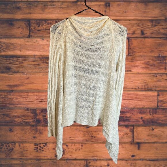 5 for $25🔥Juniors Medium Candie's White Knit Asymmetrical Cardigan Sweater - Picture 2 of 4